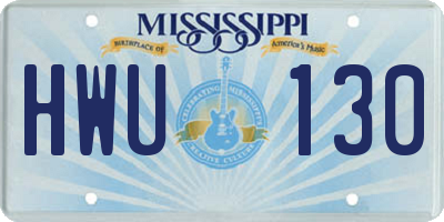 MS license plate HWU130