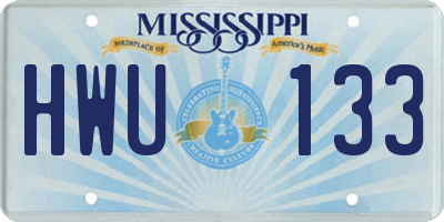 MS license plate HWU133
