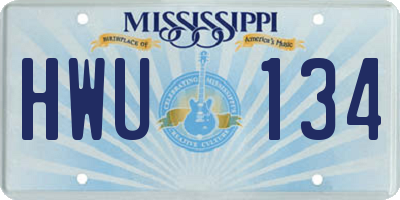 MS license plate HWU134