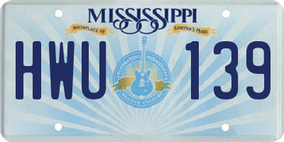 MS license plate HWU139