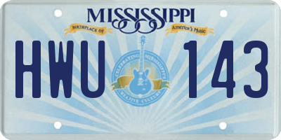 MS license plate HWU143