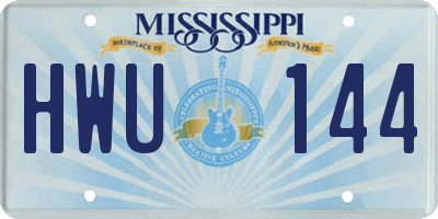 MS license plate HWU144