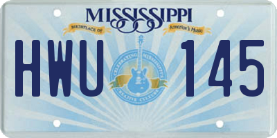 MS license plate HWU145