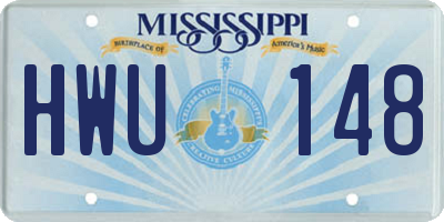 MS license plate HWU148