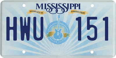 MS license plate HWU151