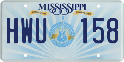 MS license plate HWU158
