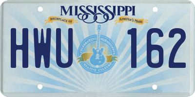 MS license plate HWU162