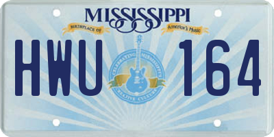 MS license plate HWU164