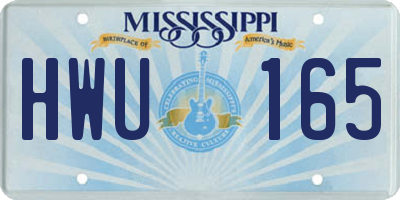 MS license plate HWU165