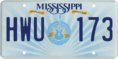 MS license plate HWU173