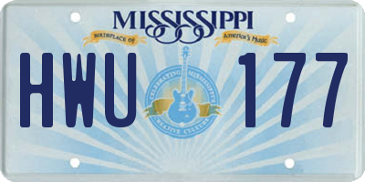 MS license plate HWU177