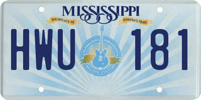 MS license plate HWU181