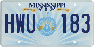 MS license plate HWU183