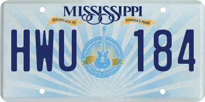 MS license plate HWU184