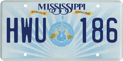 MS license plate HWU186