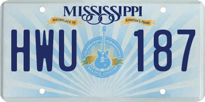 MS license plate HWU187