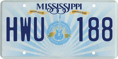 MS license plate HWU188