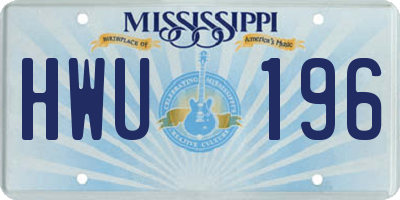 MS license plate HWU196