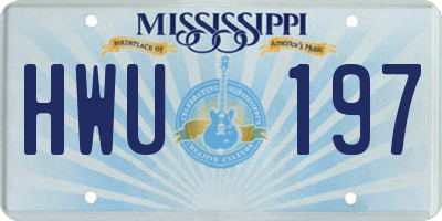 MS license plate HWU197