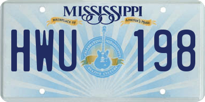 MS license plate HWU198