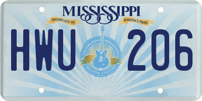 MS license plate HWU206