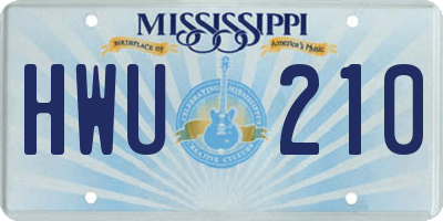 MS license plate HWU210