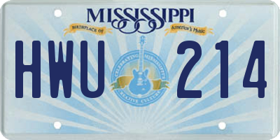 MS license plate HWU214