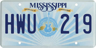 MS license plate HWU219