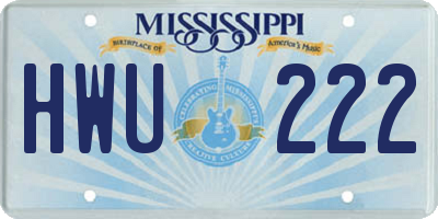 MS license plate HWU222