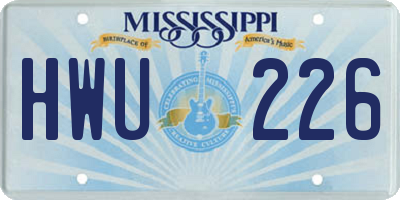 MS license plate HWU226