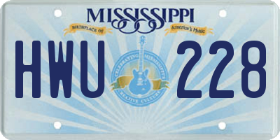 MS license plate HWU228