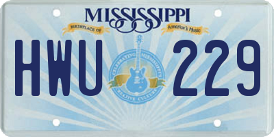 MS license plate HWU229