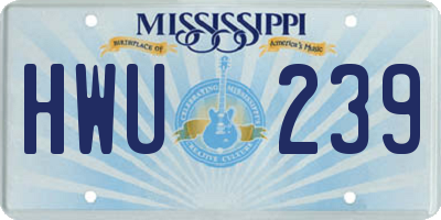 MS license plate HWU239