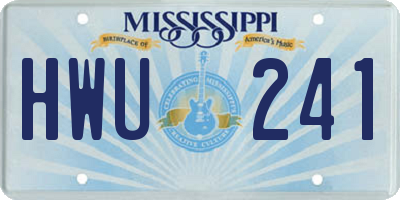 MS license plate HWU241