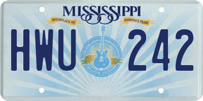 MS license plate HWU242