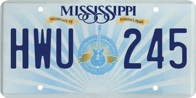 MS license plate HWU245