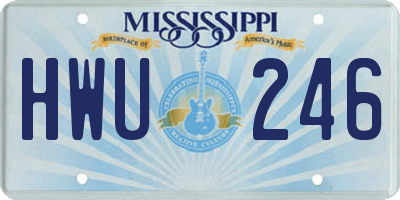 MS license plate HWU246