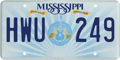 MS license plate HWU249