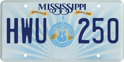 MS license plate HWU250