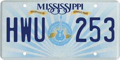MS license plate HWU253