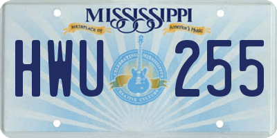 MS license plate HWU255