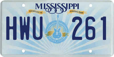 MS license plate HWU261
