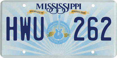 MS license plate HWU262