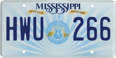 MS license plate HWU266