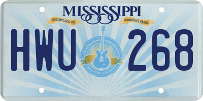 MS license plate HWU268