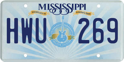 MS license plate HWU269
