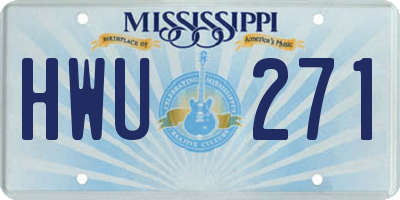 MS license plate HWU271