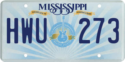 MS license plate HWU273