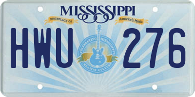 MS license plate HWU276