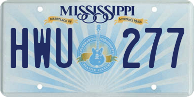 MS license plate HWU277
